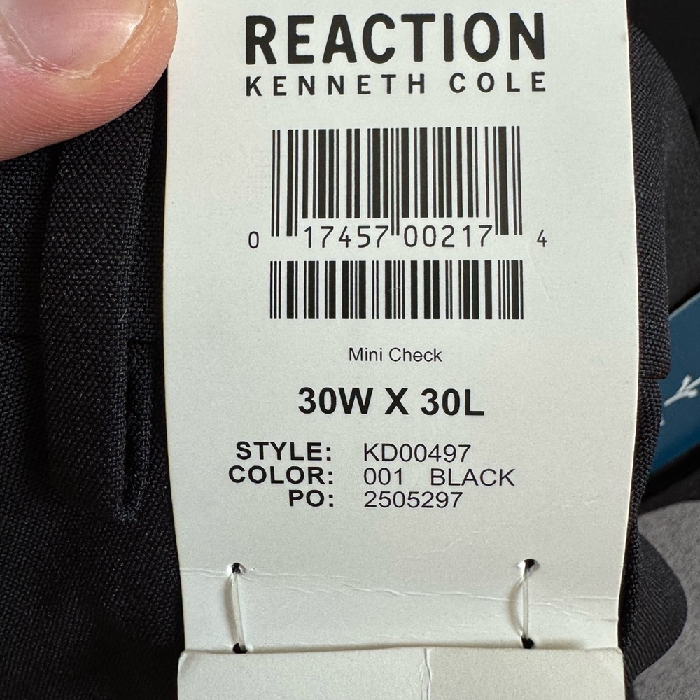 Kenneth Cole Reaction Black Mini Check Trousers